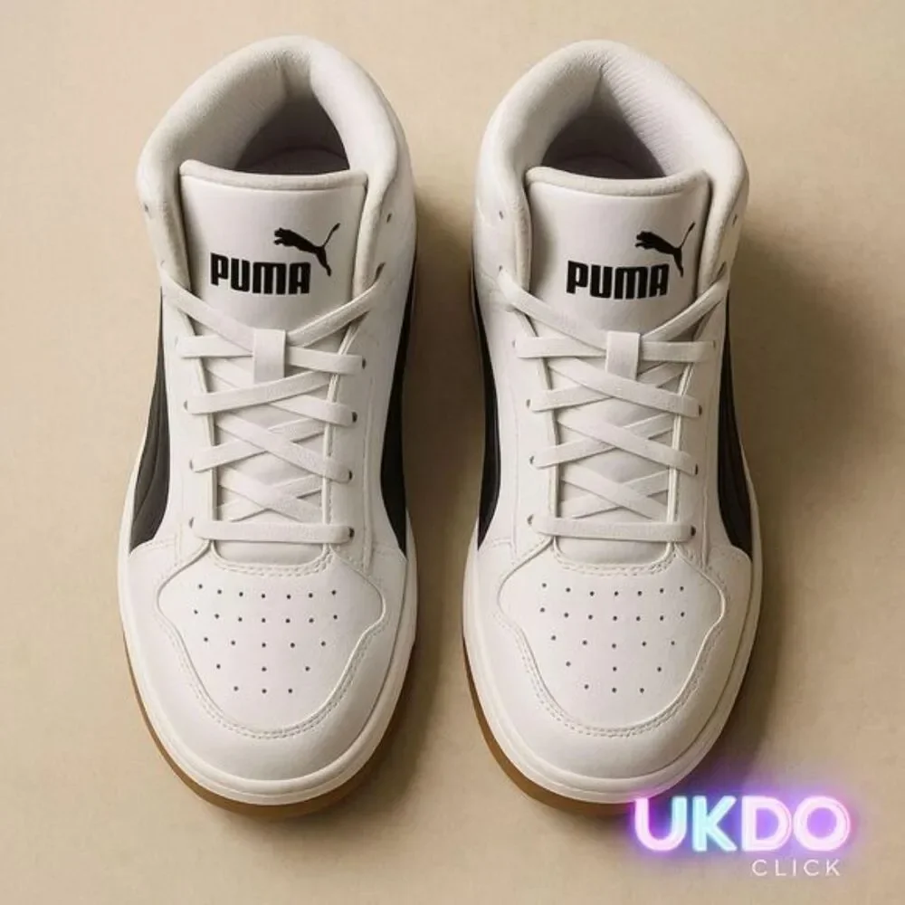 Puma Men's Black and White Footwear